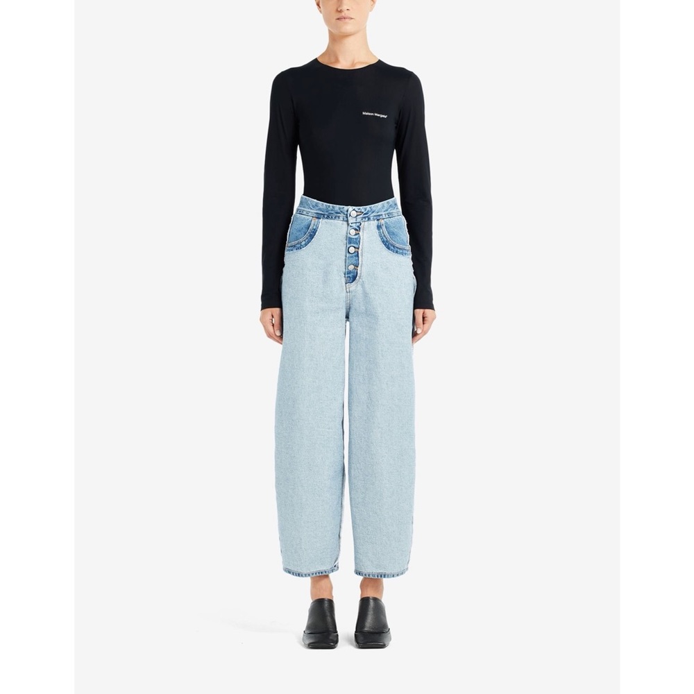 NWT MM6 Maison Margiela Inside Out Wide Leg Jeans - Picture 2 of 9